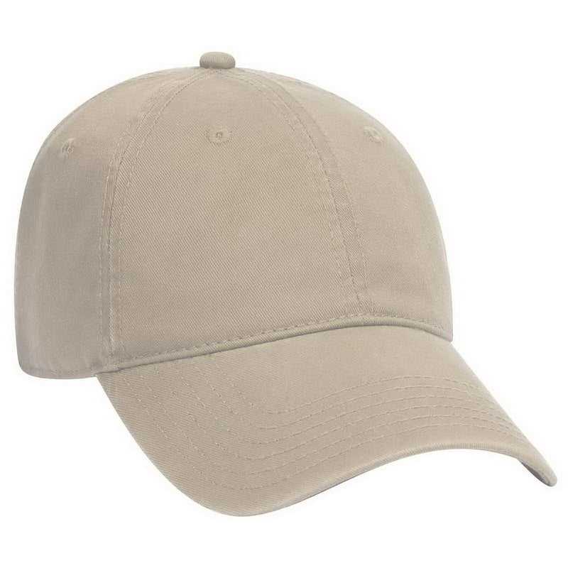 OTTO 18-692 Deluxe Garment Washed Cotton Twill Low Profile Pro Style Unstructured Soft Crown Cap - Khaki - HIT a Double - 1