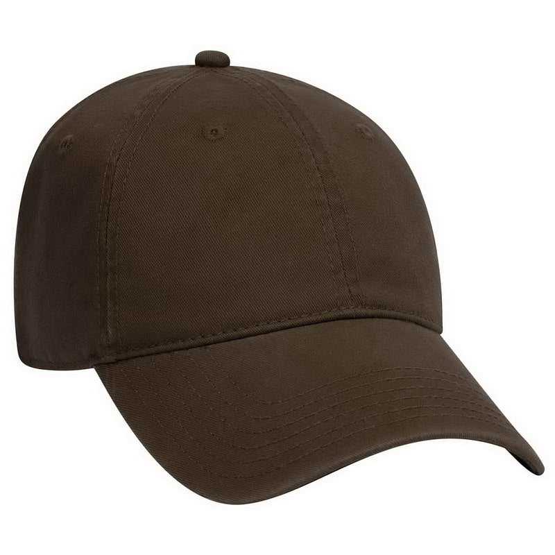 OTTO 18-692 Deluxe Garment Washed Cotton Twill Low Profile Pro Style Unstructured Soft Crown Cap - Dark Brown - HIT a Double - 1