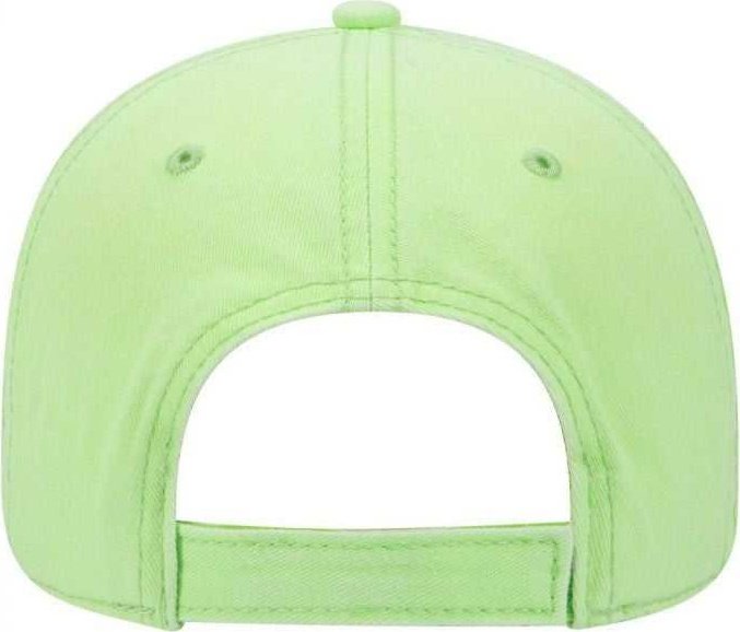 OTTO 18-692 Deluxe Garment Washed Cotton Twill Low Profile Pro Style Unstructured Soft Crown Cap - Neon Green - HIT a Double - 2