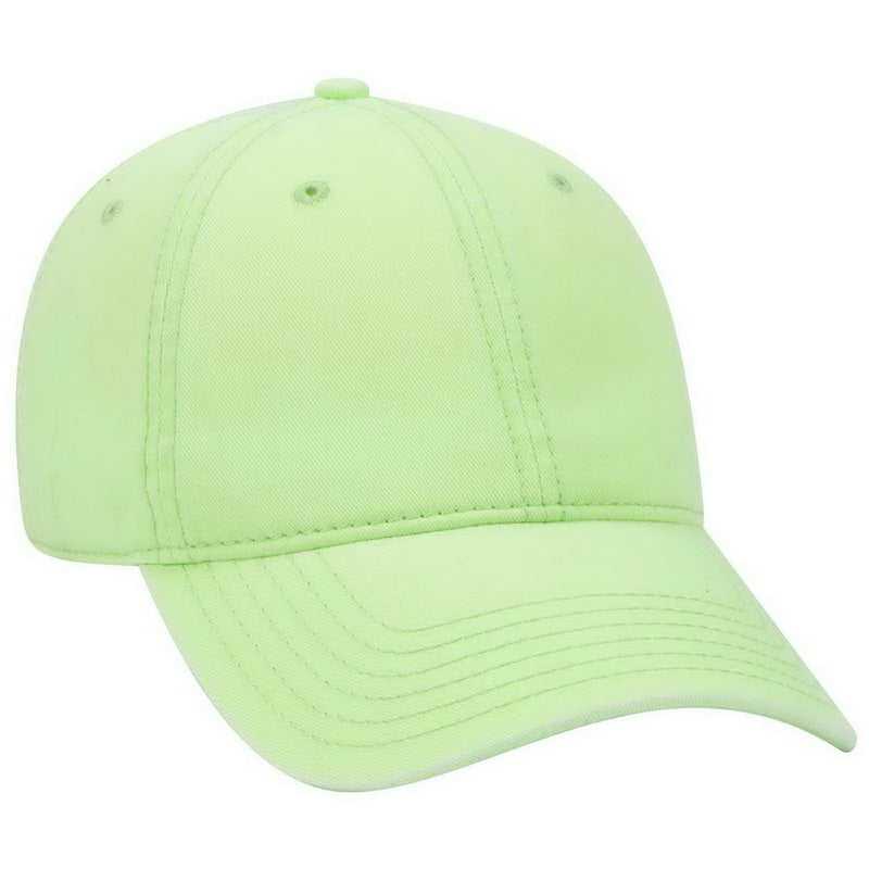 OTTO 18-692 Deluxe Garment Washed Cotton Twill Low Profile Pro Style Unstructured Soft Crown Cap - Neon Green - HIT a Double - 1