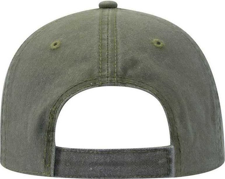 OTTO 18-711 Superior Washed Pigment Dyed Cotton Twill Low Profile Pro Style Cap - Olive Green - HIT a Double - 2