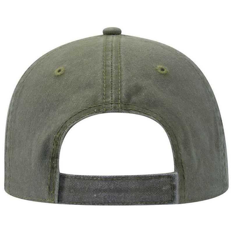 OTTO 18-711 Superior Washed Pigment Dyed Cotton Twill Low Profile Pro Style Cap - Olive Green - HIT a Double - 2