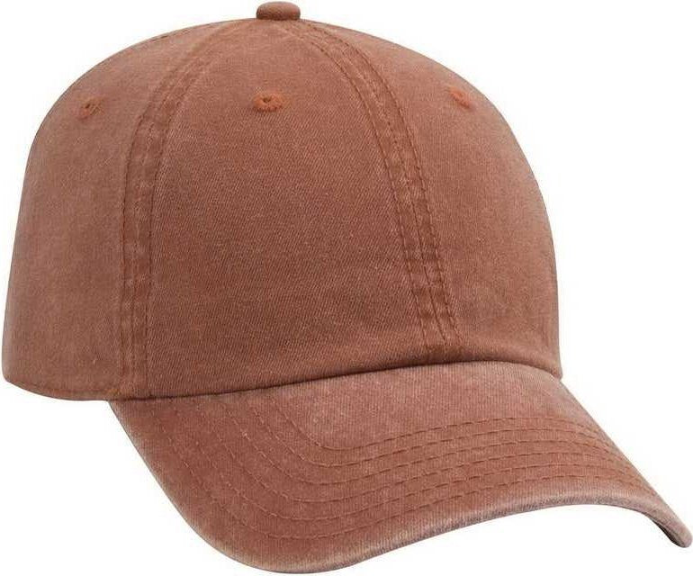 OTTO 18-711 Superior Washed Pigment Dyed Cotton Twill Low Profile Pro Style Cap - Texas Orange - HIT a Double - 1