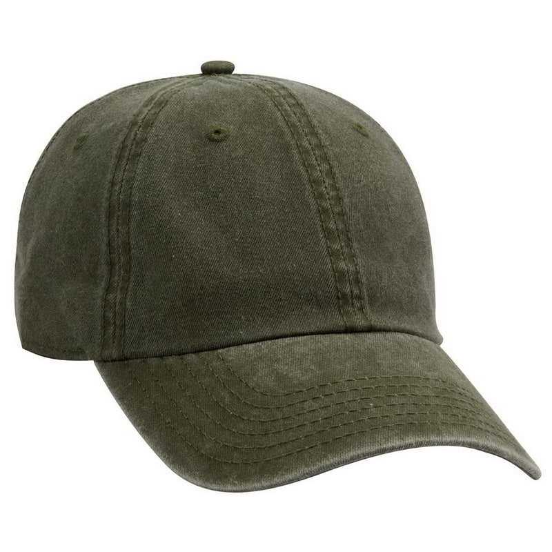 OTTO 18-711 Superior Washed Pigment Dyed Cotton Twill Low Profile Pro Style Cap - Dark Olive Green - HIT a Double - 1