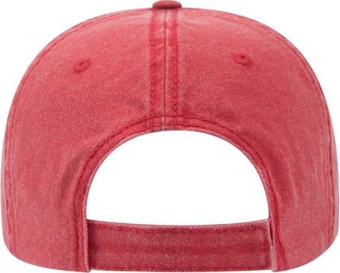 OTTO 18-711 Superior Washed Pigment Dyed Cotton Twill Low Profile Pro Style Cap - Red - HIT a Double - 2