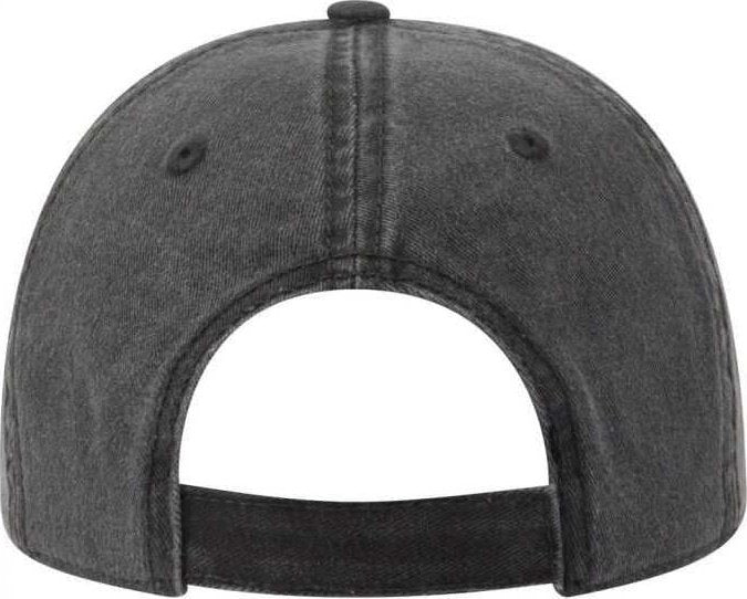OTTO 18-711 Superior Washed Pigment Dyed Cotton Twill Low Profile Pro Style Cap - Black - HIT a Double - 2
