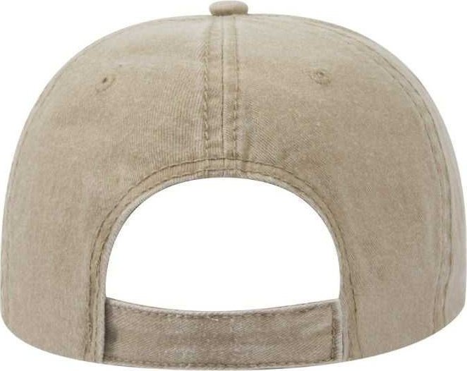 OTTO 18-711 Superior Washed Pigment Dyed Cotton Twill Low Profile Pro Style Cap - Khaki - HIT a Double - 2