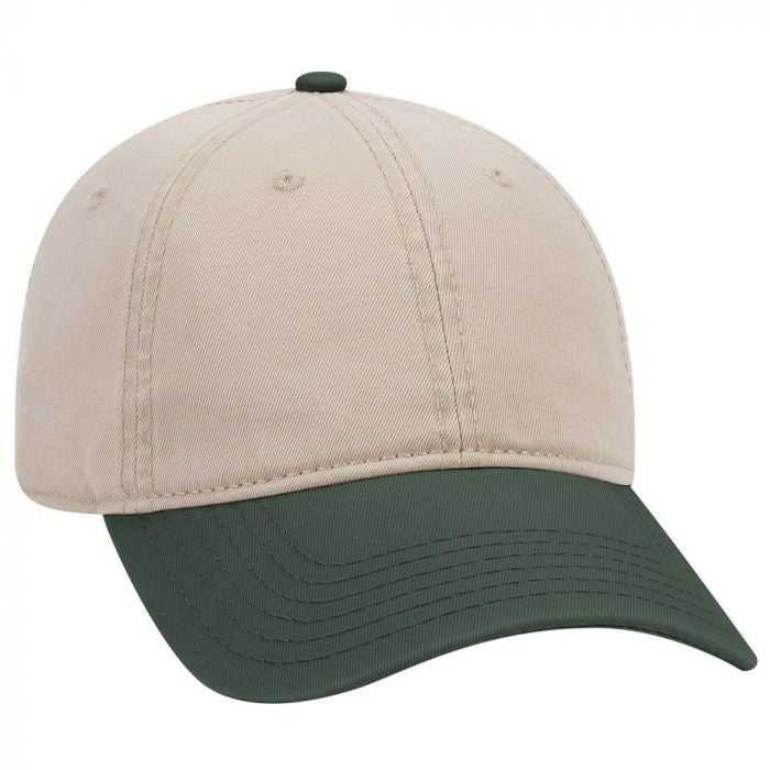OTTO 18-772 Superior Garment Washed Cotton Twill Low Profile Pro Style Cap - Dark Green Khaki - HIT a Double - 1