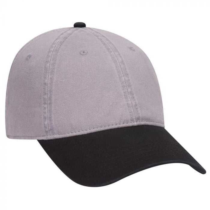 OTTO 18-772 Superior Garment Washed Cotton Twill Low Profile Pro Style Cap - Black Gray - HIT a Double - 1