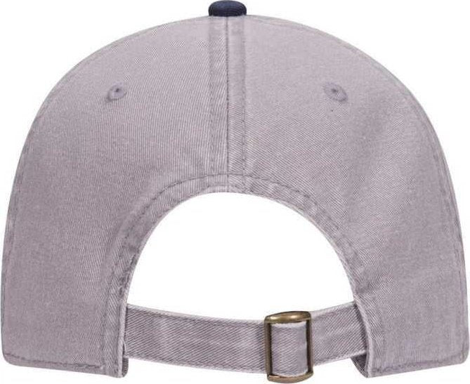 OTTO 18-772 Superior Garment Washed Cotton Twill Low Profile Pro Style Cap - Navy Gray - HIT a Double - 2