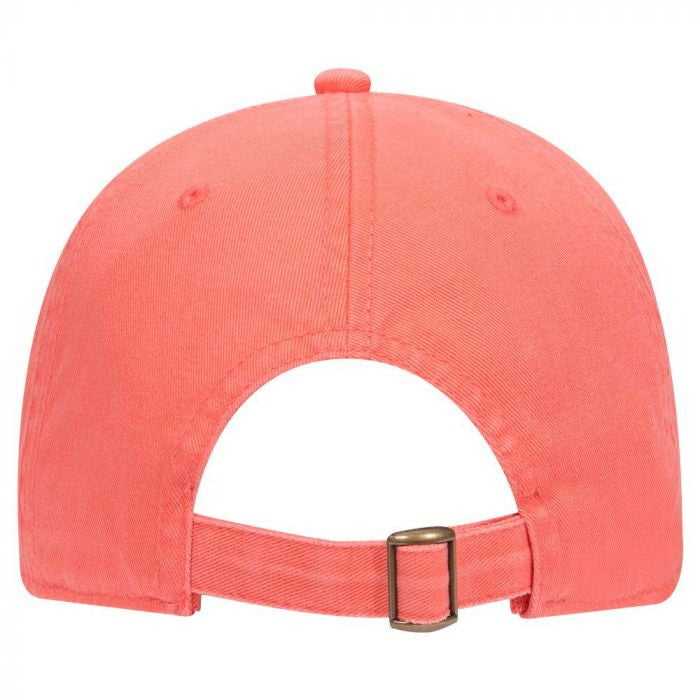 OTTO 18-772 Superior Garment Washed Cotton Twill Low Profile Pro Style Cap - Coral - HIT a Double - 1