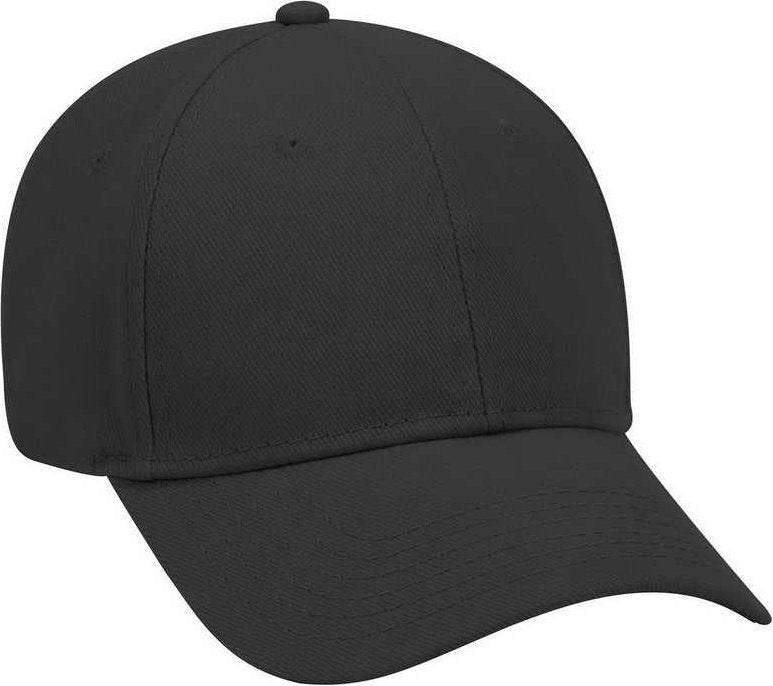OTTO 19-004 Brushed Bull Denim Low Profile Pro Style Cap with Brass Buckle and Button Hole Insert - Black - HIT a Double - 1