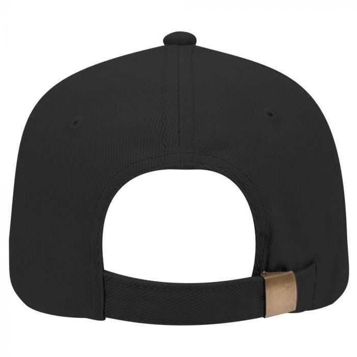 OTTO 19-004 Brushed Bull Denim Low Profile Pro Style Cap with Brass Buckle and Button Hole Insert - Black - HIT a Double - 1