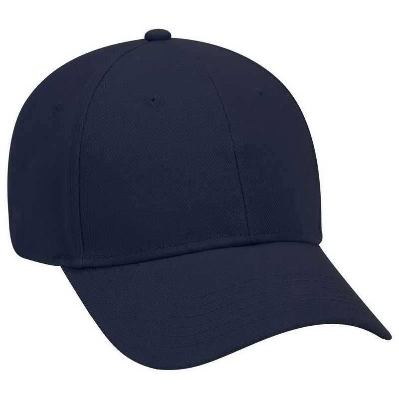 OTTO 19-004 Brushed Bull Denim Low Profile Pro Style Cap with Brass Buckle and Button Hole Insert - Navy - HIT a Double - 1