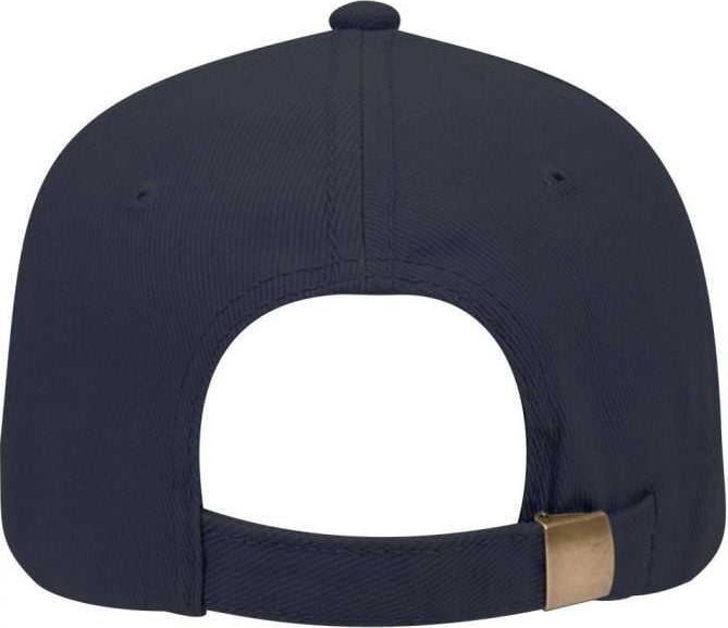 OTTO 19-004 Brushed Bull Denim Low Profile Pro Style Cap with Brass Buckle and Button Hole Insert - Navy - HIT a Double - 2