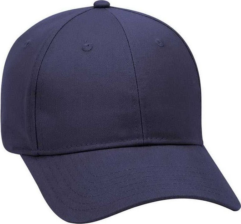 OTTO 19-028 Brushed Cotton Twill Low Profile Pro Style Structured Firm Front Panel Cap - Navy - HIT a Double - 1
