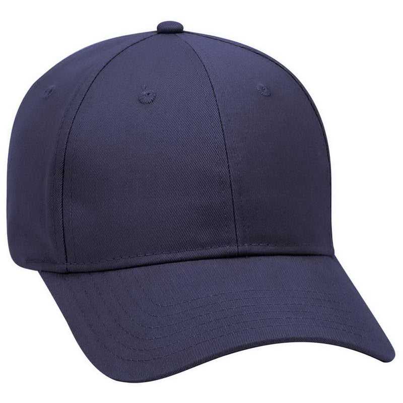 OTTO 19-028 Brushed Cotton Twill Low Profile Pro Style Structured Firm Front Panel Cap - Navy - HIT a Double - 1