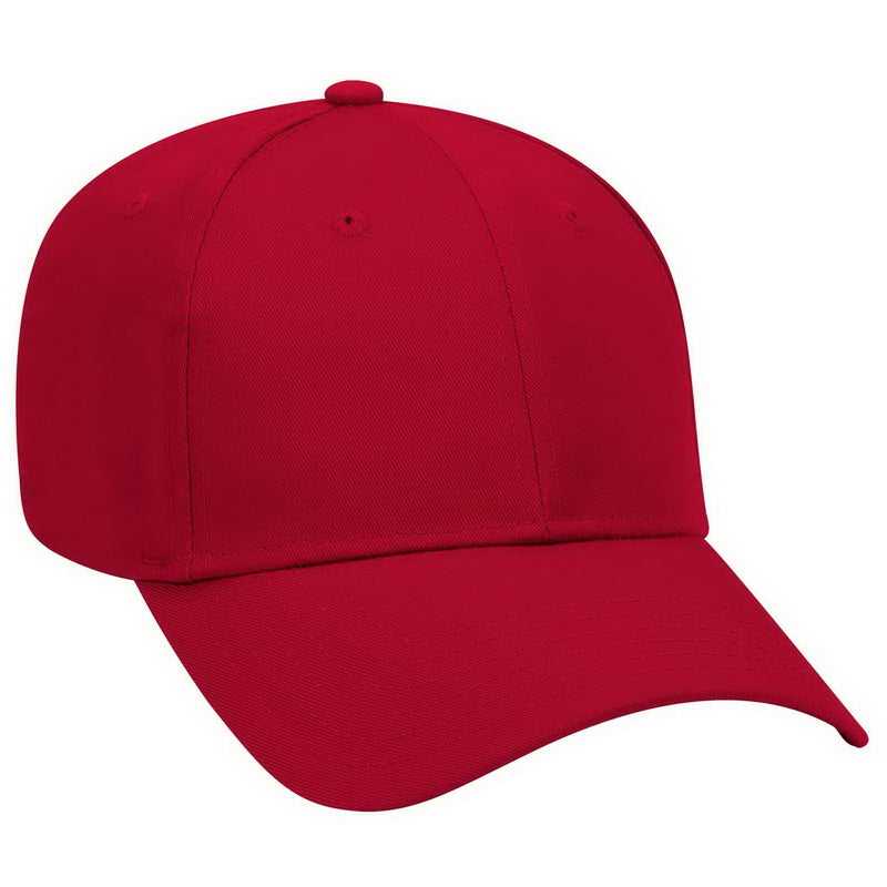 OTTO 19-061 Cotton Twill Low Profile Pro Style Cap with Fabric Adjustable Hook - Red - HIT a Double - 1