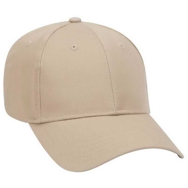 OTTO 19-061 Cotton Twill Low Profile Pro Style Cap with Fabric Adjustable Hook - Khaki - HIT a Double - 1