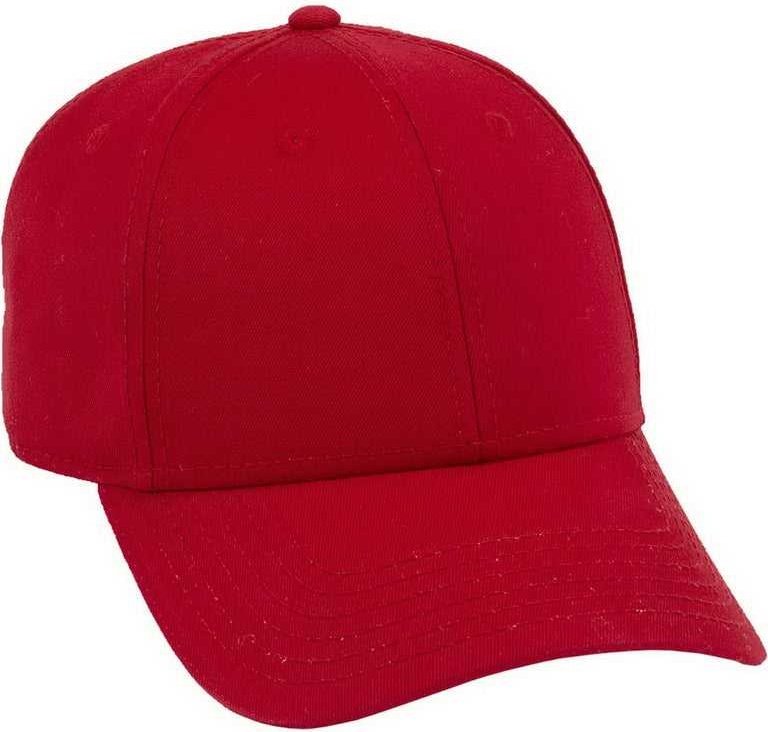 OTTO 19-1203 Superior Cotton Twill 6 Panel Low Profile Baseball Cap - Red - HIT a Double - 1