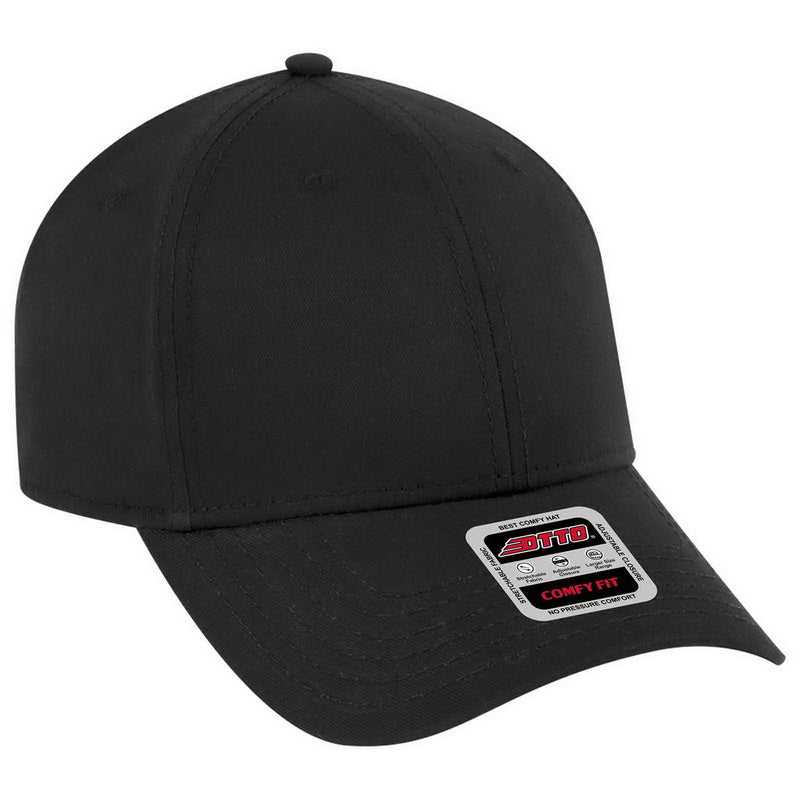 OTTO 19-1227 Ultra Fine Brushed Stretchable Superior Cotton Twill 6 Panel Low Profile Baseball Cap - Black - HIT a Double - 1