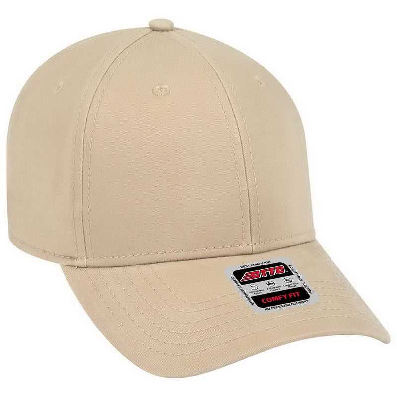 OTTO 19-1227 Ultra Fine Brushed Stretchable Superior Cotton Twill 6 Panel Low Profile Baseball Cap - Khaki - HIT a Double - 1
