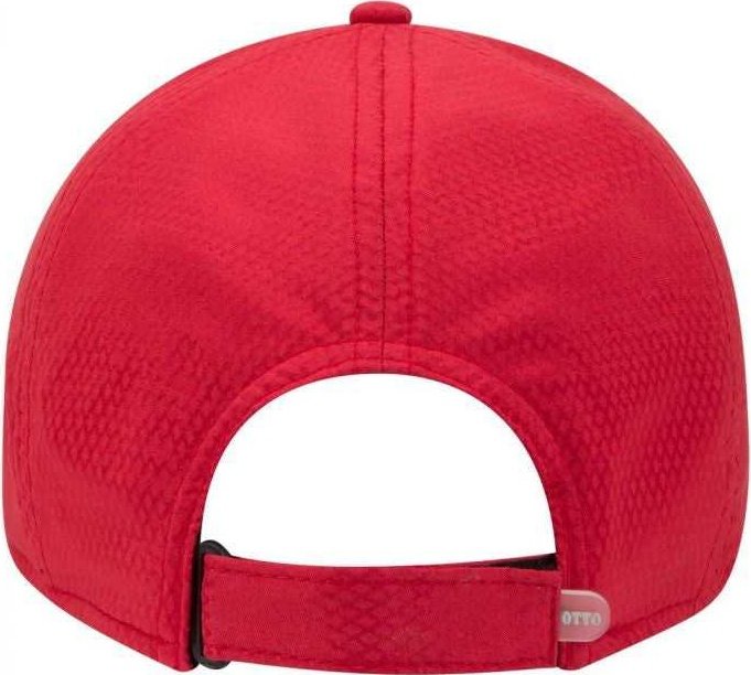 OTTO 19-1253 6 Panel Low Profile UPF 50+ Cool Comfort Performance Stretchable Diamond Knit Cap - Red - HIT a Double - 2