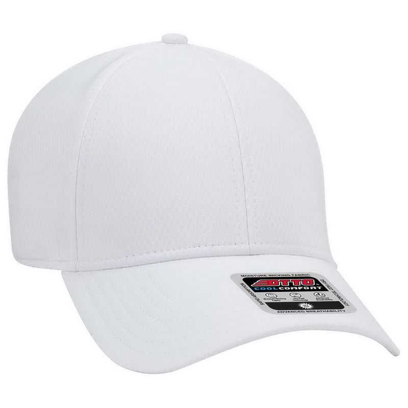 OTTO 19-1253 6 Panel Low Profile UPF 50+ Cool Comfort Performance Stretchable Diamond Knit Cap - White - HIT a Double - 1