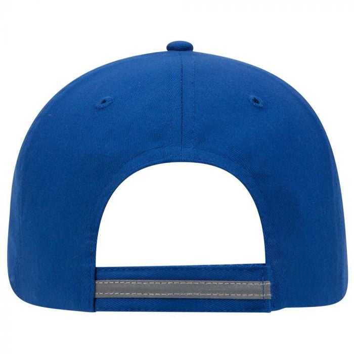 OTTO 19-1261 6 Panel Low Profil Reflective Piping Design Cotton Twill Cap - Royal - HIT a Double - 1