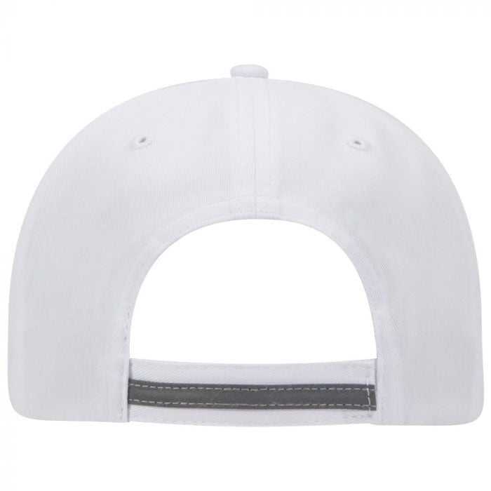 OTTO 19-1261 6 Panel Low Profil Reflective Piping Design Cotton Twill Cap - White - HIT a Double - 1