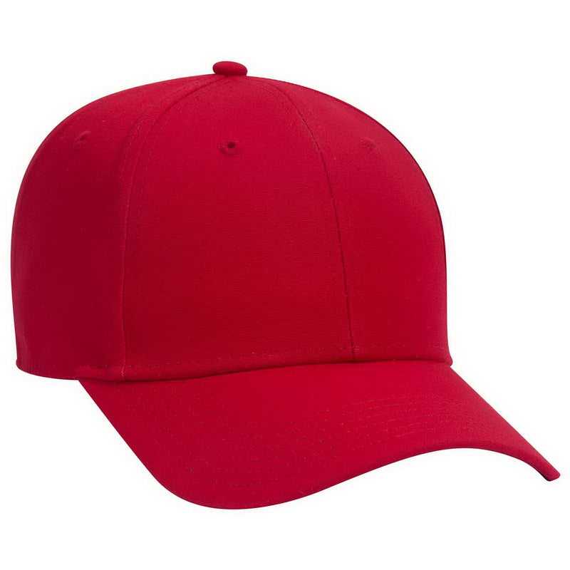 OTTO 19-1277 6 Panel Low Profile Baseball Cap - Red - HIT a Double - 1