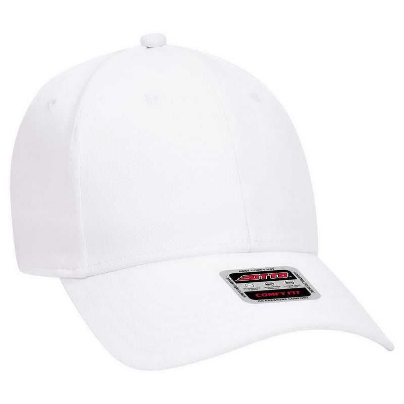 OTTO 19-1283 Comfy Fit 6 Panel Low Profile Baseball Cap - White - HIT a Double - 1