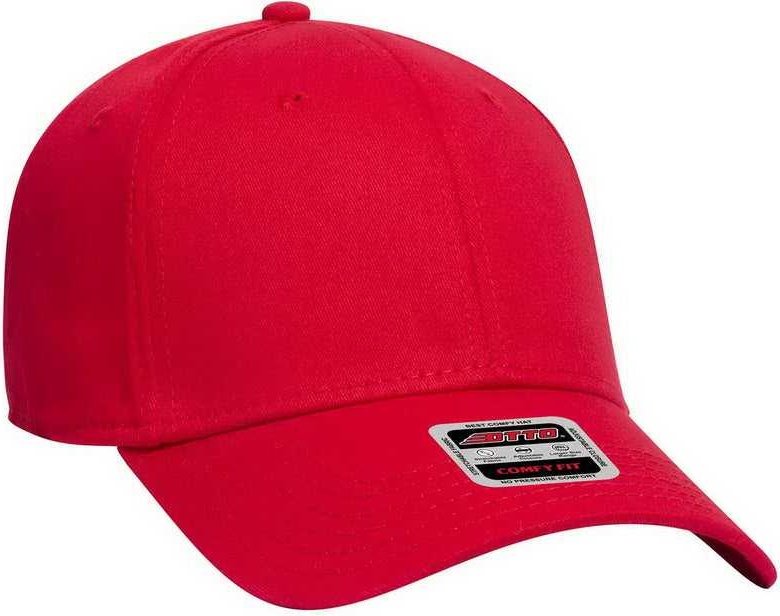 OTTO 19-1283 Comfy Fit 6 Panel Low Profile Baseball Cap - Red - HIT a Double - 1