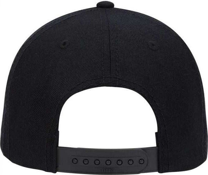 OTTO 19-208 Wool Blend Low Profile Pro Style Seamed Front Panel with Full Buckram Cap - Black - HIT a Double - 1