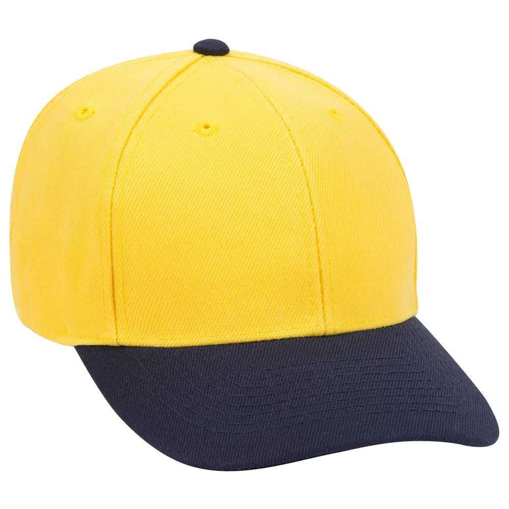 OTTO 19-209 Wool Blend Low Profile Pro Style Cap - Navy Yellow - HIT a Double - 1