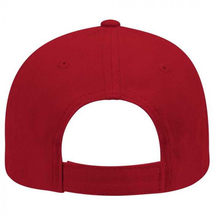 OTTO 19-251 Brushed Bull Denim Seamed Front Panel Low Profile Pro Style Cap - Red - HIT a Double - 1