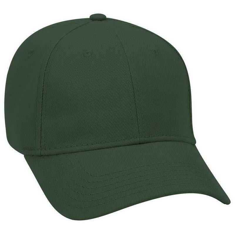 OTTO 19-251 Brushed Bull Denim Seamed Front Panel Low Profile Pro Style Cap - Dark Green - HIT a Double - 1