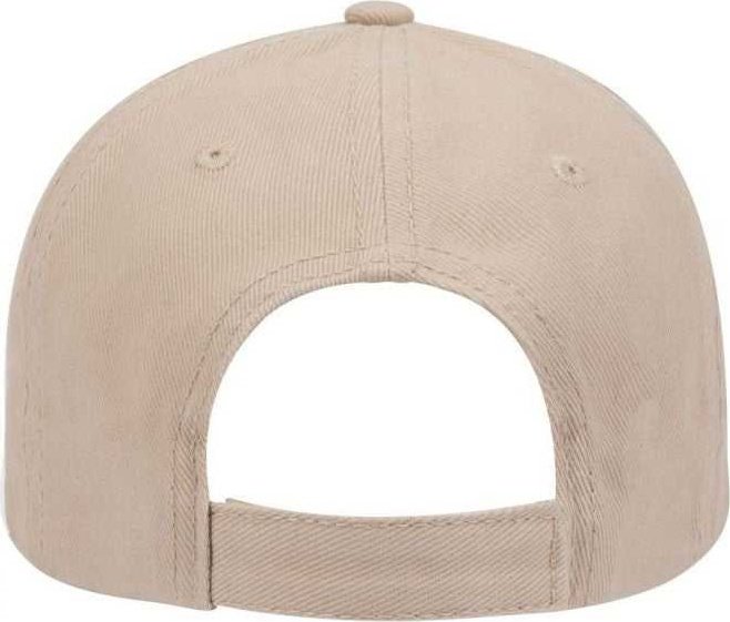 OTTO 19-251 Brushed Bull Denim Seamed Front Panel Low Profile Pro Style Cap - Khaki - HIT a Double - 2