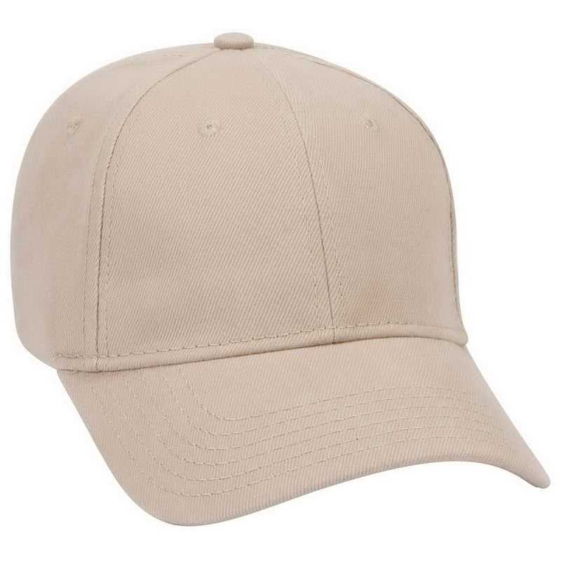 OTTO 19-251 Brushed Bull Denim Seamed Front Panel Low Profile Pro Style Cap - Khaki - HIT a Double - 1