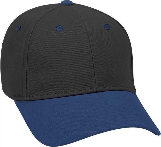OTTO 19-251 Brushed Bull Denim Seamed Front Panel Low Profile Pro Style Cap - Royal Black - HIT a Double - 1