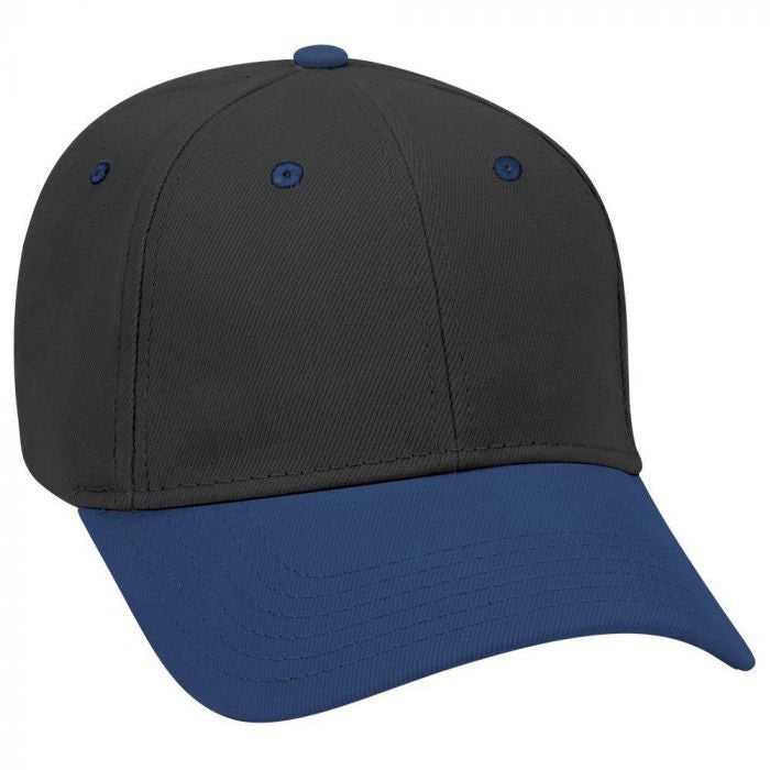 OTTO 19-251 Brushed Bull Denim Seamed Front Panel Low Profile Pro Style Cap - Royal Black - HIT a Double - 1