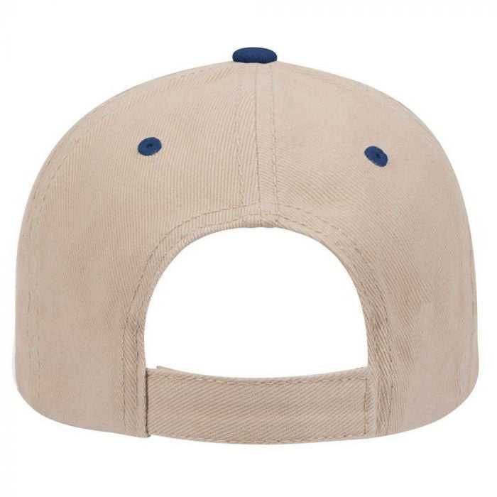 OTTO 19-251 Brushed Bull Denim Seamed Front Panel Low Profile Pro Style Cap - Royal Khaki - HIT a Double - 1