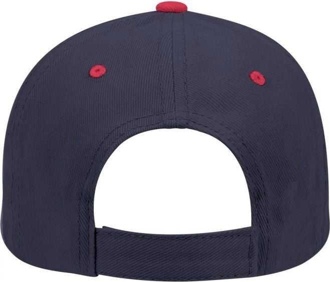 OTTO 19-251 Brushed Bull Denim Seamed Front Panel Low Profile Pro Style Cap - Red Navy - HIT a Double - 2