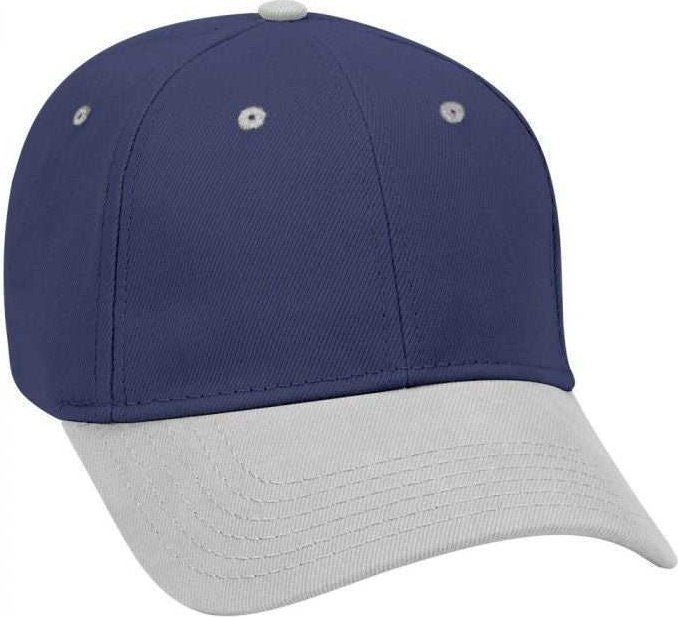 OTTO 19-251 Brushed Bull Denim Seamed Front Panel Low Profile Pro Style Cap - Gray Navy - HIT a Double - 1