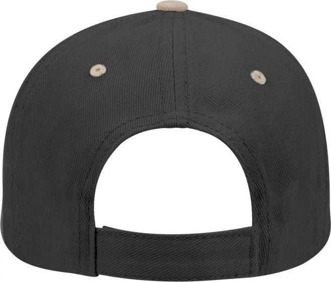 OTTO 19-251 Brushed Bull Denim Seamed Front Panel Low Profile Pro Style Cap - Khaki Black - HIT a Double - 2