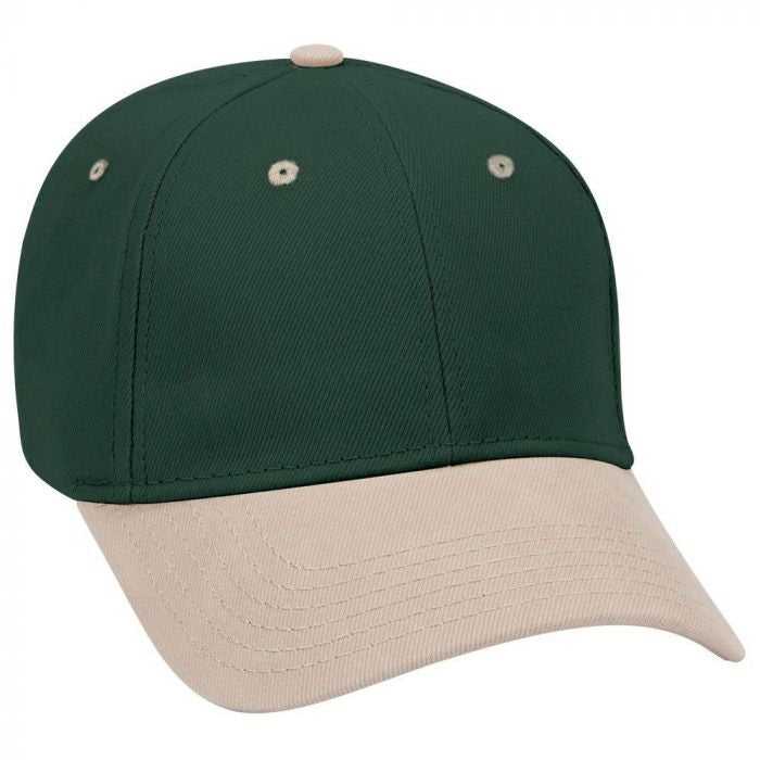 OTTO 19-251 Brushed Bull Denim Seamed Front Panel Low Profile Pro Style Cap - Khaki Dark Green - HIT a Double - 1