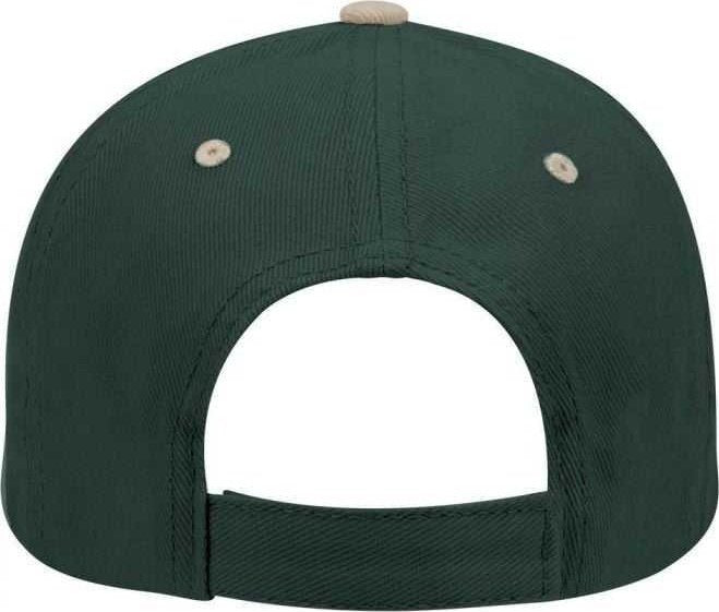 OTTO 19-251 Brushed Bull Denim Seamed Front Panel Low Profile Pro Style Cap - Khaki Dark Green - HIT a Double - 2