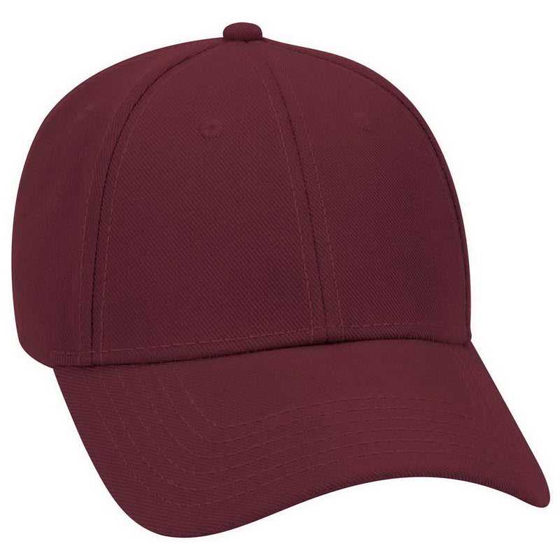 OTTO 19-304 Wool Blend Gray Undervisor Low Profile Pro Style Structured Firm Front Panel Cap - Maroon - HIT a Double - 1