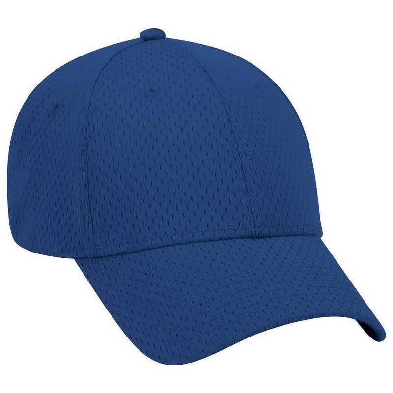 OTTO 19-366 Polyester Pro Mesh Gray Undervisor Low Profile Pro Style Structured Firm Front Panel Cap - Royal - HIT a Double - 1