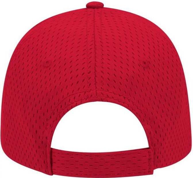 OTTO 19-366 Polyester Pro Mesh Gray Undervisor Low Profile Pro Style Structured Firm Front Panel Cap - Red - HIT a Double - 2